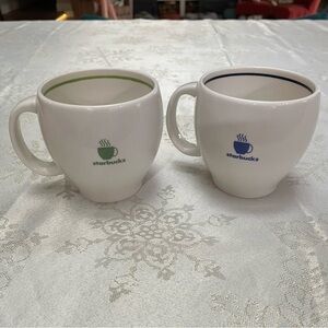 Starbucks Barista 2003 White Ceramic Coffee Mugs x2